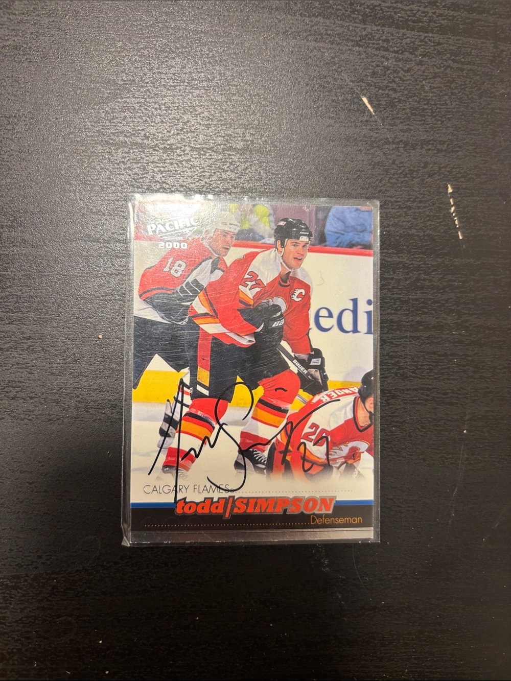 Calgary Flames Todd Simpson Trading Card - Collectible Hockey Card autographed